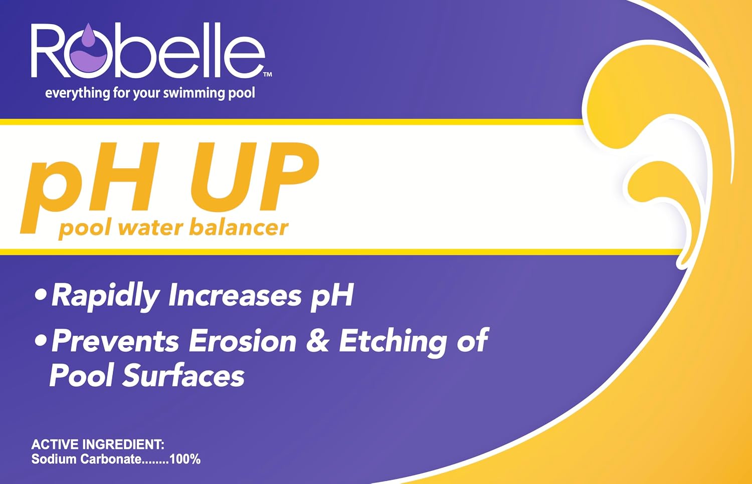 Robelle 25-Pounds Premium pH Up for Swimming Pools | 100% Sodium Carbonate, Raises pH, pH Increaser, Easy To Use, Works Fast