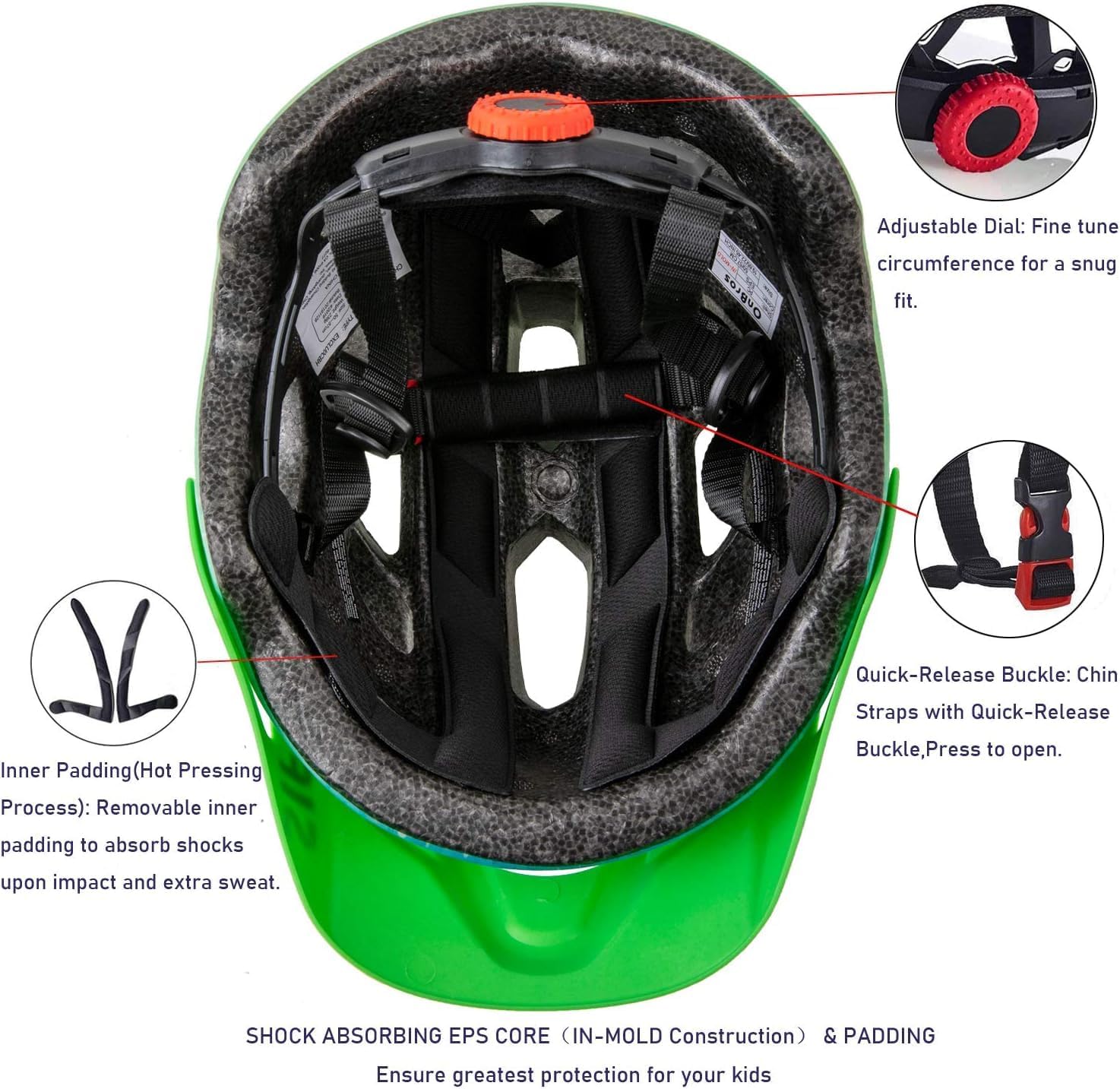 Kids Helmet, SIFVO Kids Bike Helmet Boys and Girls Bike Helmet with Cool Visor Helmet for Kids 5-14