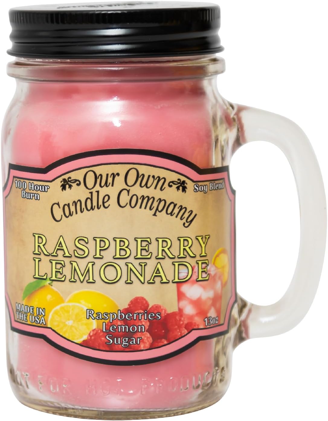 Balsam Pine Scented Mason Jar Candle, Our Own Candle Company, 13 oz | Clean, fresh Balsam-pine-tree scent; soy blend wax; lead-free wick with patented straightener; long lasting