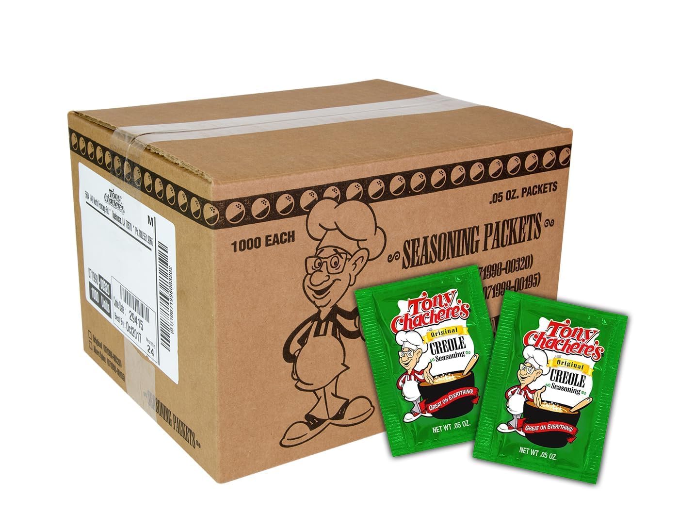 Tony Chachere Creole Seasoning, 1000 Count 0.05 Ounce (Original)