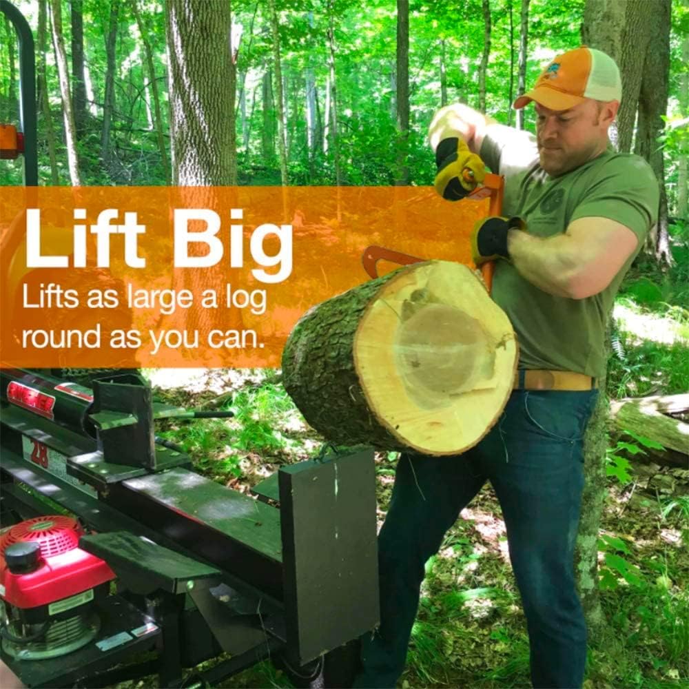 Hauler - 21” Cant Hook Log Roller and Carrier | Orange Powder-Coated Log Hauler Hand Tool for Firewood Harvesting, Brush or Tree Removal. (Patented, Made in USA, With A Warranty)
