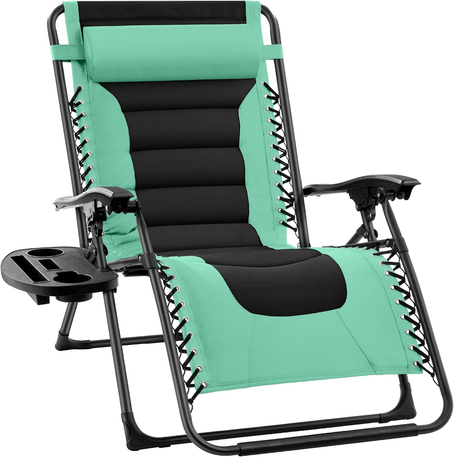 Best Choice Products Oversized Padded Zero Gravity Chair, Folding Outdoor Patio Recliner, XL Anti Gravity Lounger for Backyard w/Headrest, Cup Holder