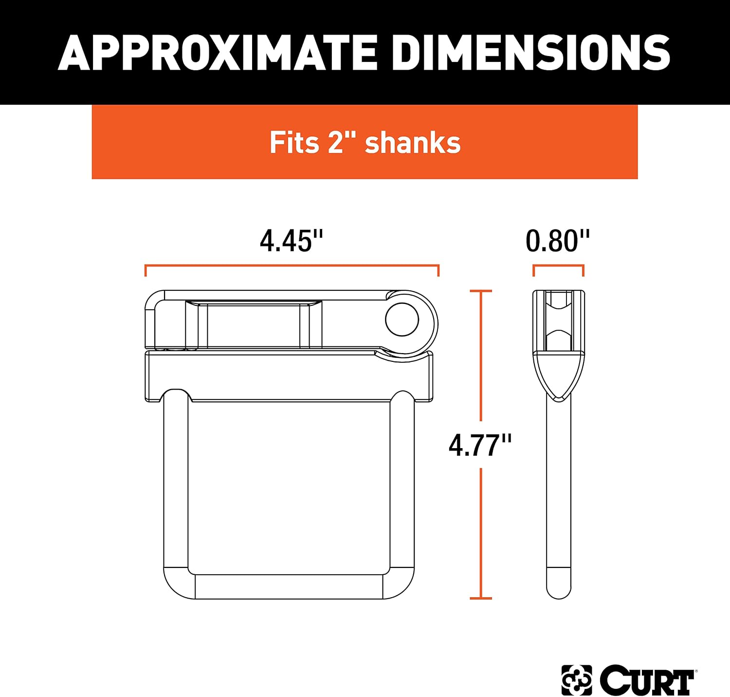 CURT 22325 No-Tool Anti-Rattle Hitch Clamp Tightener for 2-Inch Receiver, Hollow or Solid Shanks