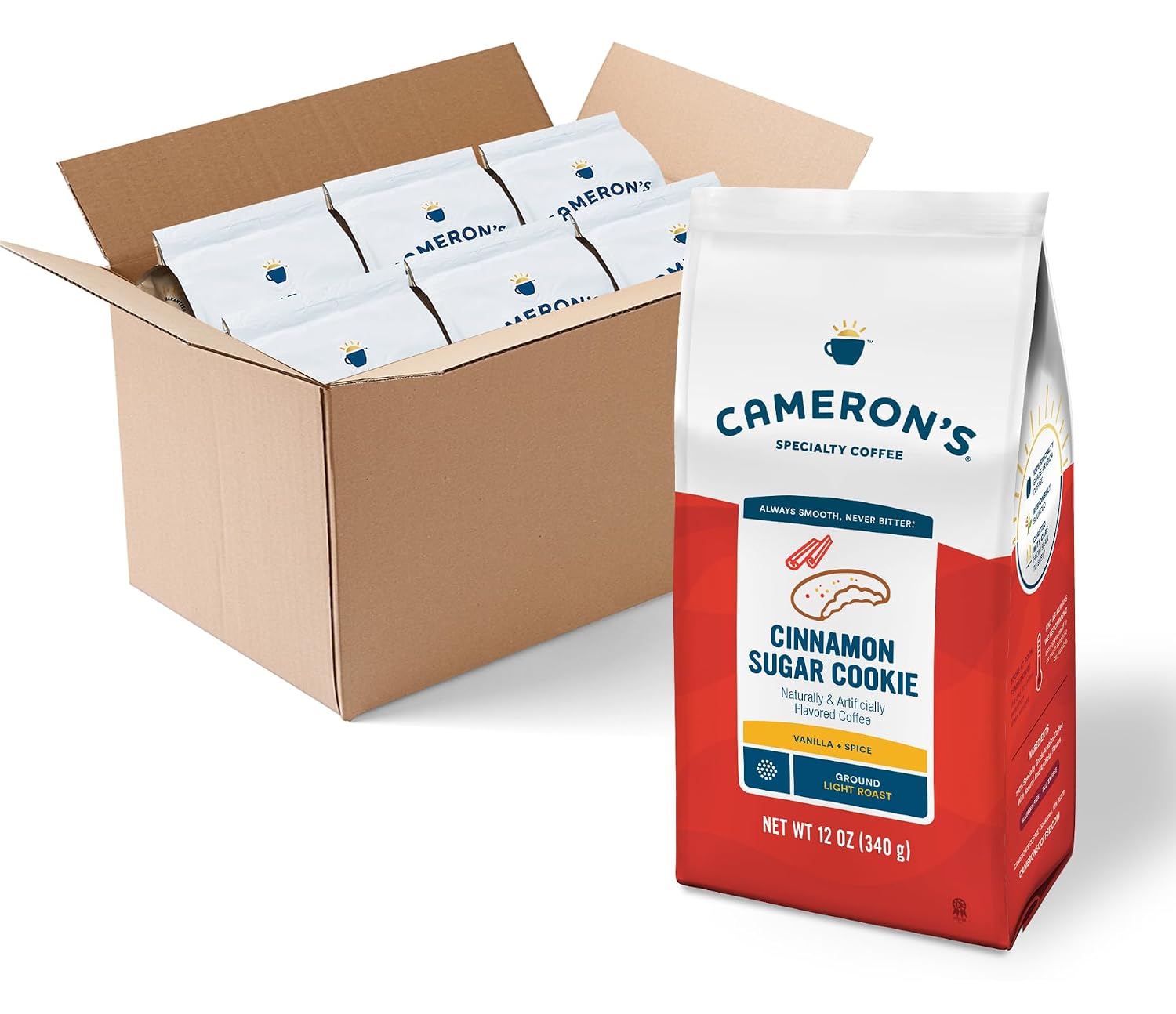 Cameron's Coffee Roasted Ground Coffee Bag, Flavored, Vanilla Hazelnut, 32 Ounce