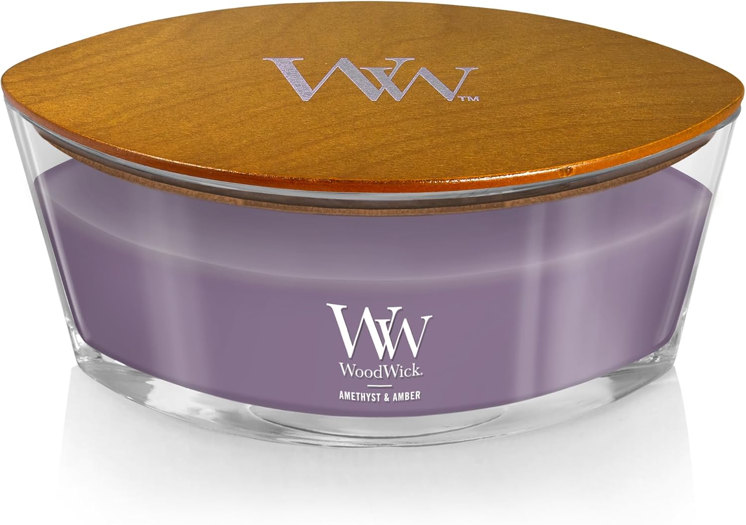 WoodWick Lavender Spa Gifts for Women and Men, 9.7 oz Medium Hourglass Candle with Crackling Wick