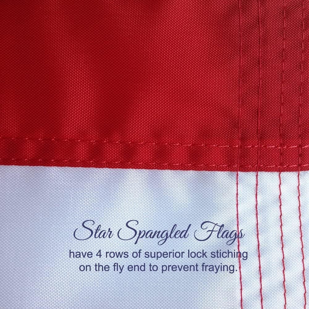 American Flag 4x6-100% Made In USA using Tough, Long Lasting Nylon Built for Outdoor Use, Featuring Embroidered Stars and Sewn Stripes plus Superior Quadruple Stitching on the Fly End