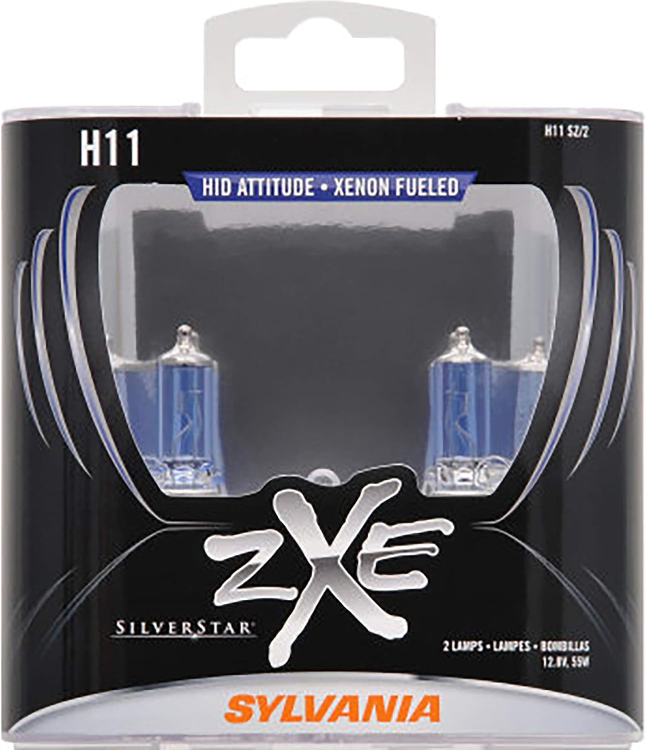 SYLVANIA - H11 (64211) SilverStar zXe High Performance Halogen Headlight Bulb - Headlight & Fog Light, Bright White Light Output, HID Attitude