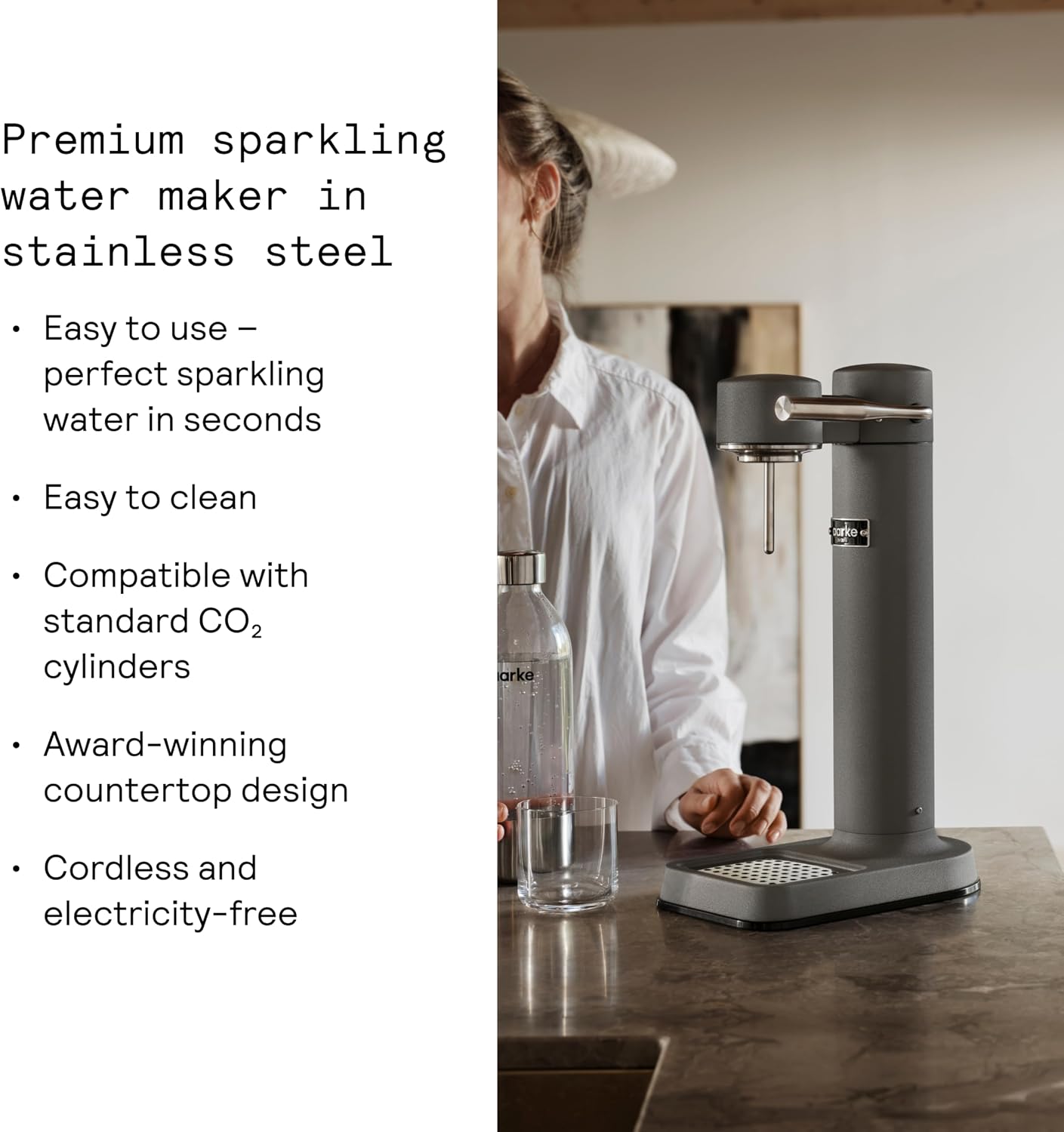 Aarke Carbonator 3 - Premium Sparkling Water Maker, Matte Black