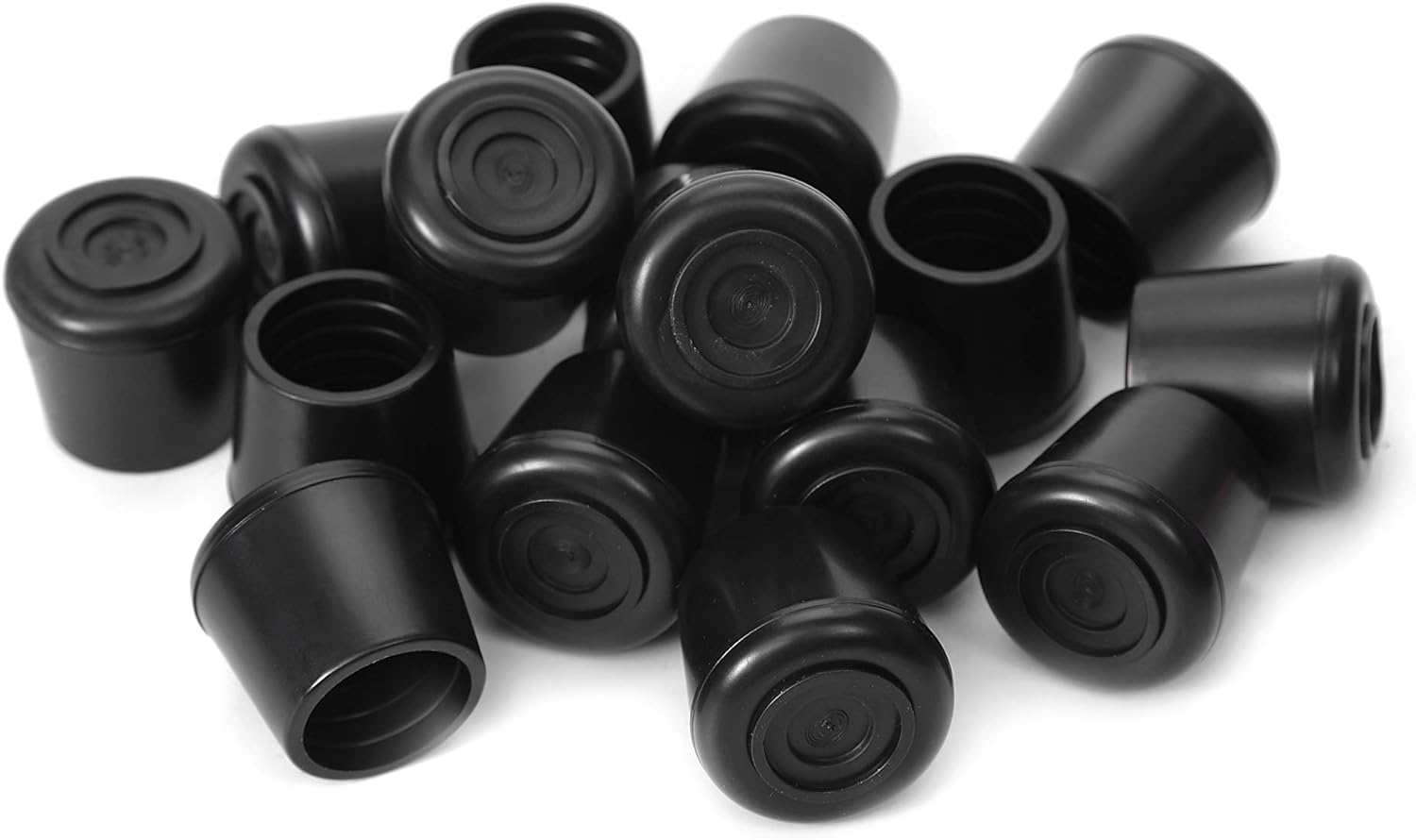 Furnigear Chair Leg Tips Caps Non-Slip Rubber Leg Tips 1-1/2” Inner Diameter Chair Leg Floor Protectors Round Black 4 Pack (Fit Round Diameter