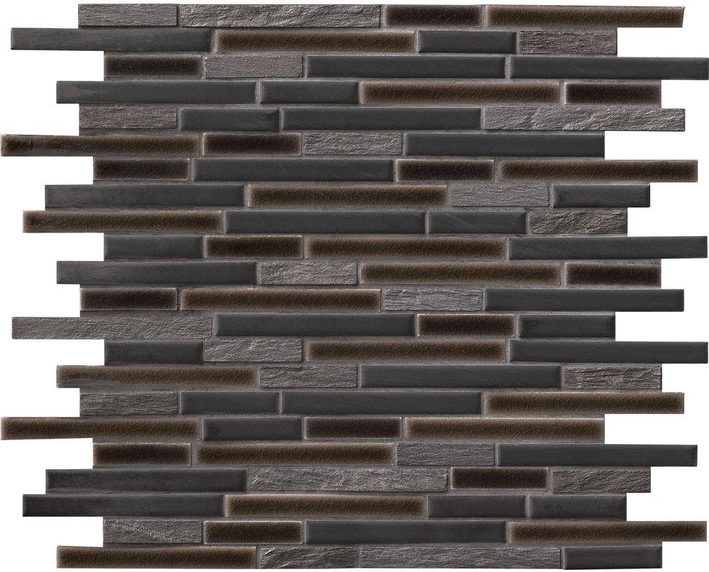 Titan Interlocking 12 in. x 12 in. x 8 mm Porcelain Stone Mesh Mounted Mosaic Tile