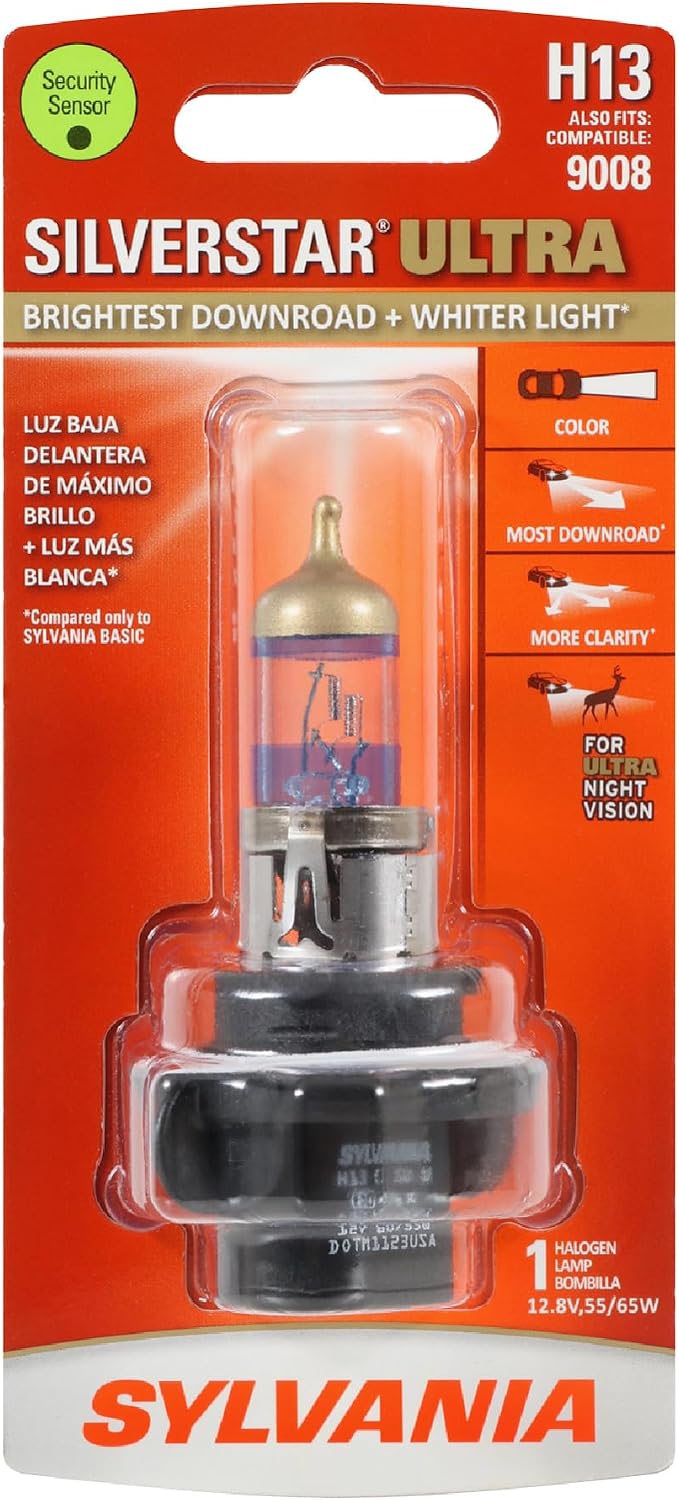 SYLVANIA - 9005 SilverStar Ultra - High Performance Halogen Headlight Bulb, High Beam, Low Beam and Fog Replacement Bulb, Brightest Down Road with Whiter Light, Tri-Band Technology (Contains 1 Bulb)