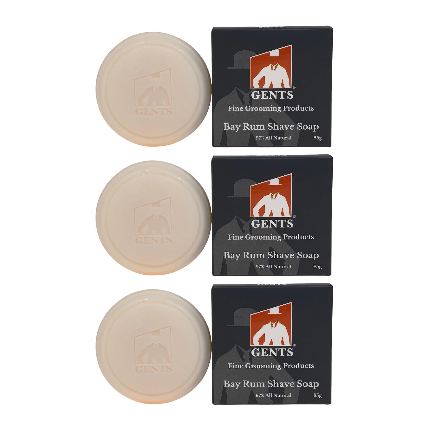 GENTS Men’s Shave Soap, 97% Natural Cedar Pine Scent, Rich Lather Wet Shaving, Traditional Shaving Soap for Men, 3oz Puck