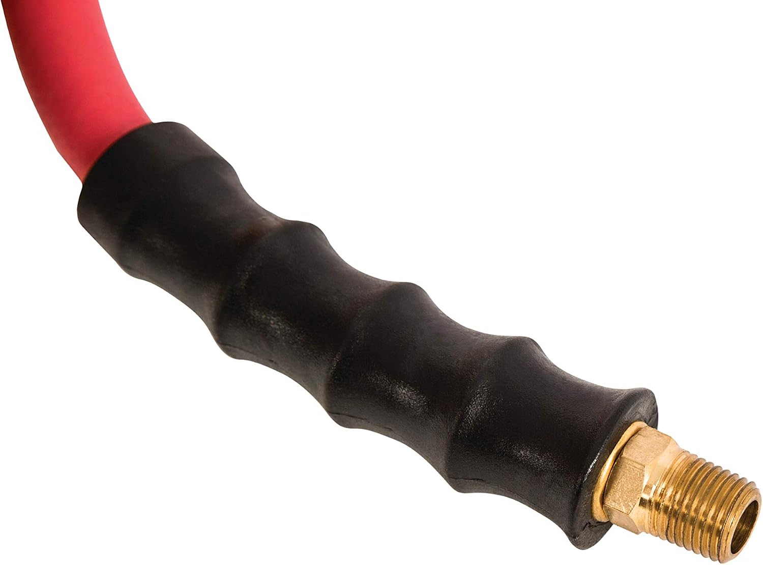 Steelman 50-Foot x 3/8-Inch ID Rubber Air Hose for Pneumatic Tools, 3/8-Inch Male NPT Brass Fittings, 300-PSI Working Pressure