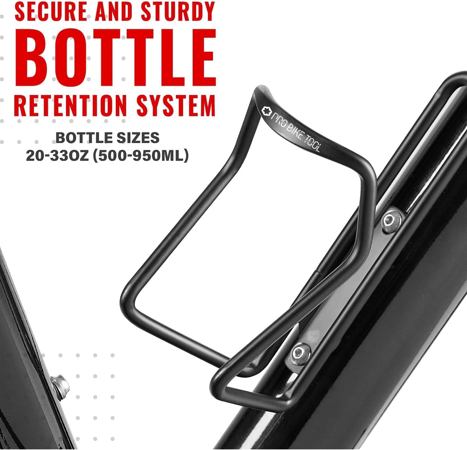 PRO BIKE TOOL Water Bottle Holder for Bikes – Bicycle Bottle Cage & Bike Cup Holder with Secure Grip, Lightweight Cycling Water Bottle Holder for Road Bike & Mountain Bike