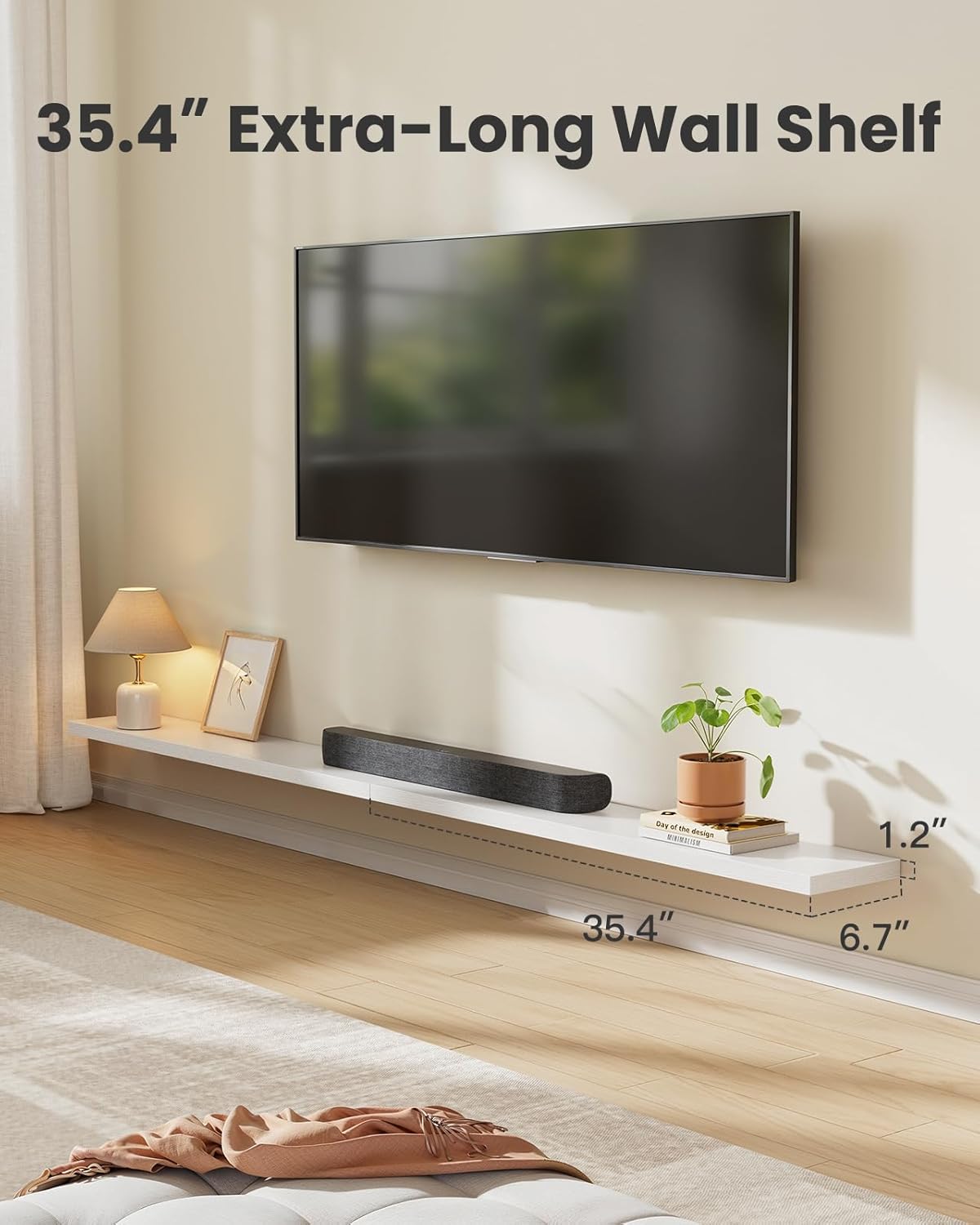 AMADA HOMEFURNISHING Floating Shelves, Wall Shelves for Bathroom/Living Room/Bedroom/Kitchen Decor