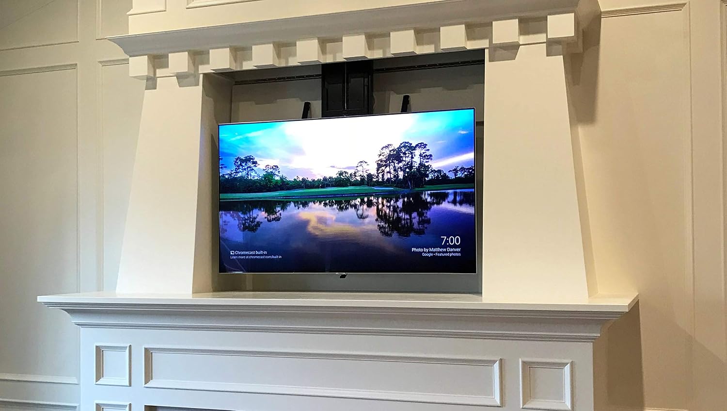 Whisper Ride 700 Motorized TV Lift for TVs up to 50”, 5-Year Warranty, Danish Engineered for a Thinner Profile, Increased Stability & Safety