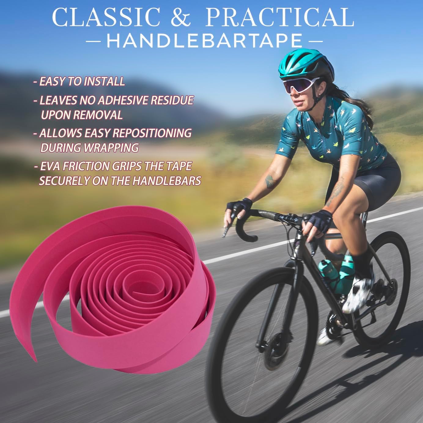 KINGOU EVA Road Bike Handlebar Tape Bicycle Bar Wraps - 2PCS Per Set
