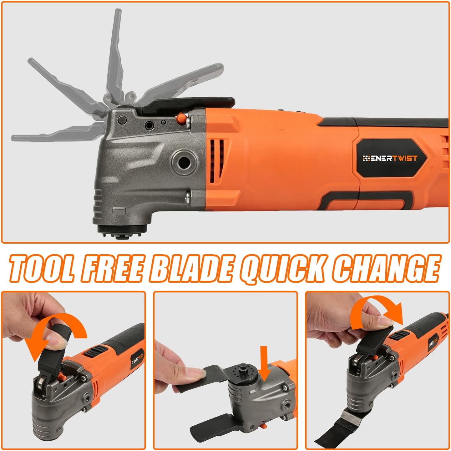 ENERTWIST 4.2 Amp Oscillating Multitool Kit with 31pcs Saw Accessories