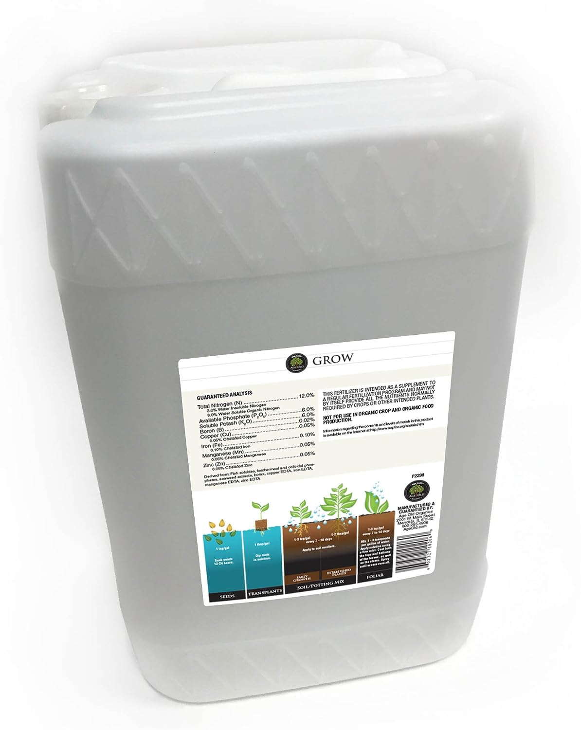 Grow Natural Based Liquid Fertilizer, 32-Ounce
