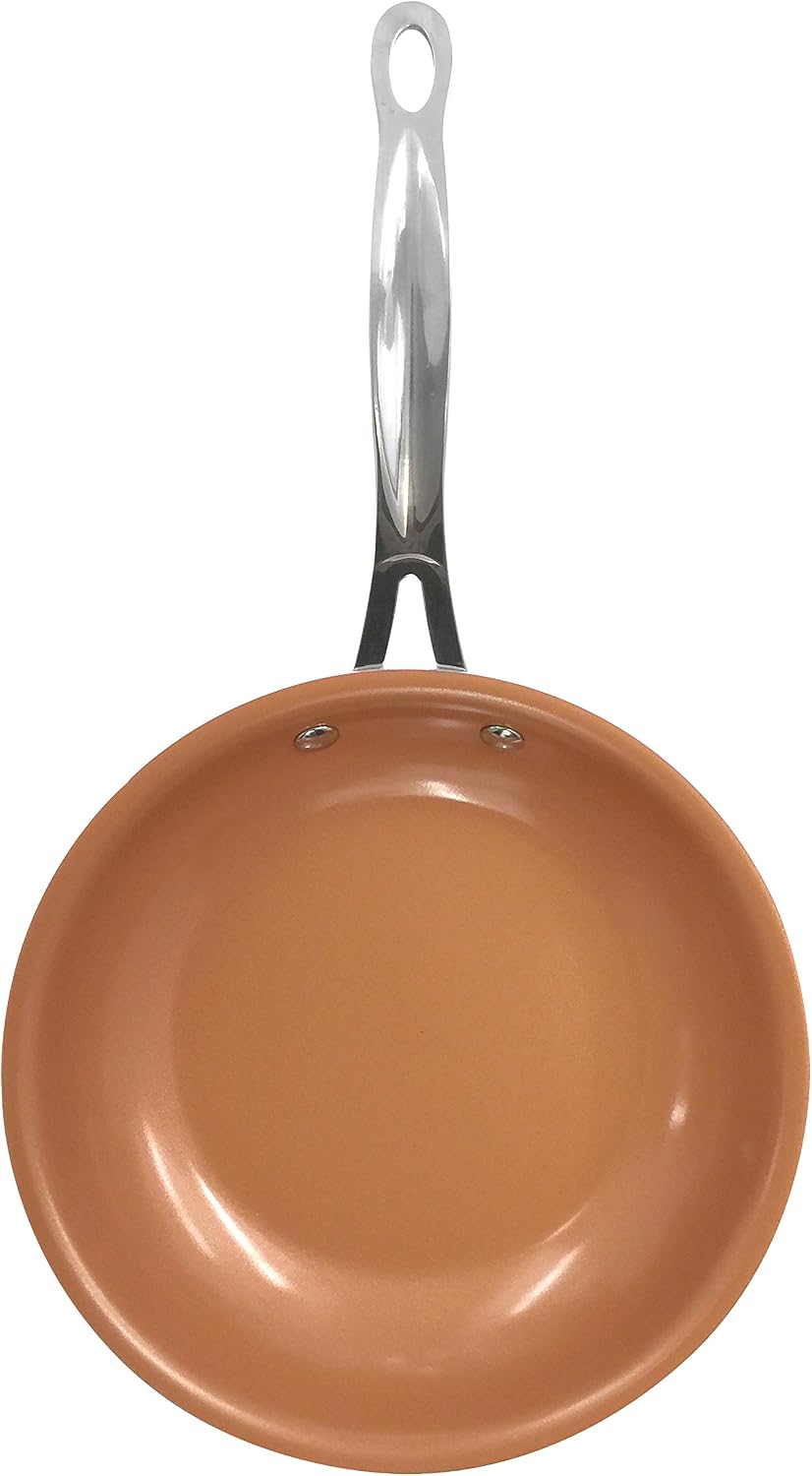 Gotham Steel Ceramic and Titanium Nonstick Fry Pan, Brown, 10.25"