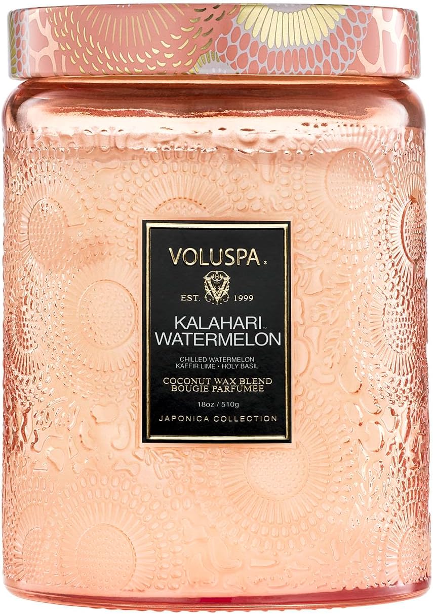 Voluspa French Cade Lavender Large Scented Candle Jar 18 Oz, 100 Hr Burn | Coconut Wax Blend in Decorative Glass, Clean Even Burn, USA Handcrafted Gift for Hosts, Fragrance Lovers & Relaxed Rooms