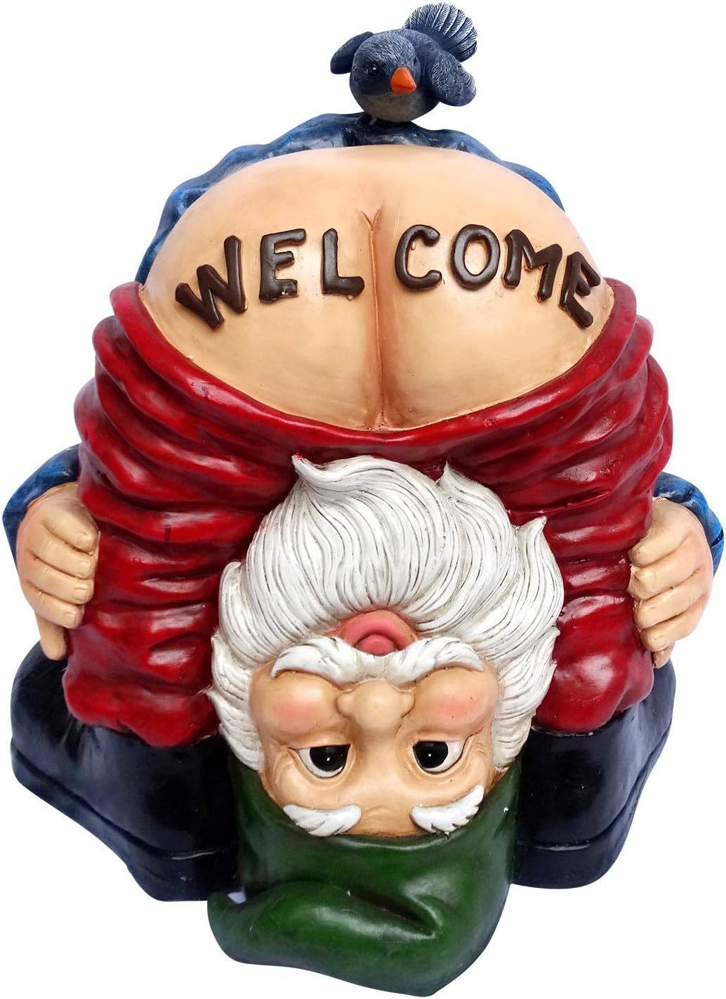 Alpine Corporation 12" Tall Traditional Outdoor Garden Gnome Yard Statue Decoration