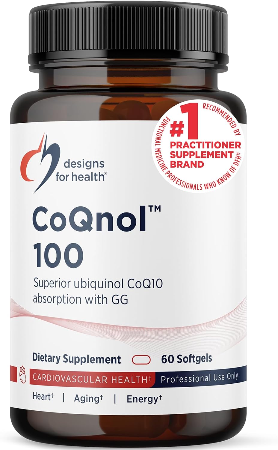 Designs for Health CoQnol 100mg - CoQ10 Ubiquinol with Superior Bioavailability + Exclusive Absorption Technology - Double CoenzymeQ10 Boost with GG