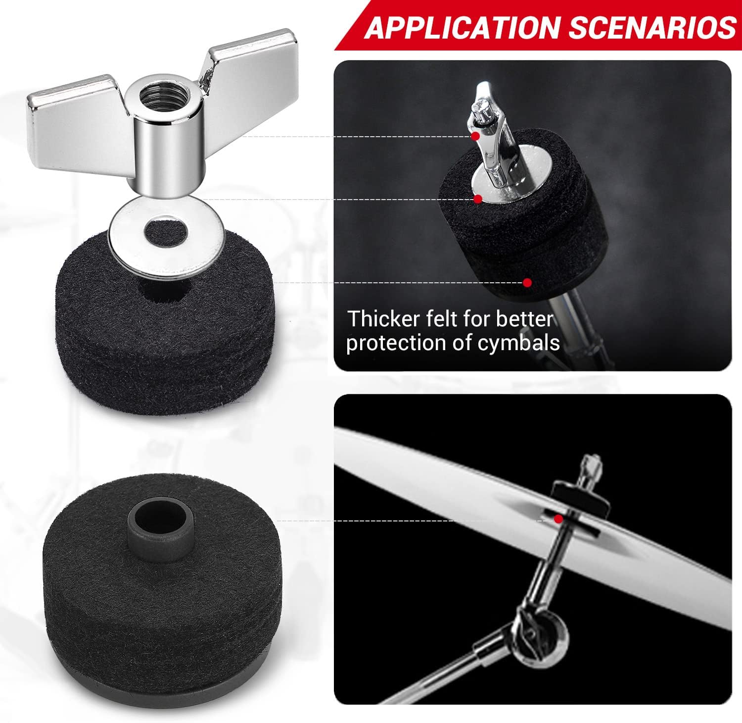 Facmogu 23PCS Cymbal Accessory Set, Drum Cymbal Replacement Accessories