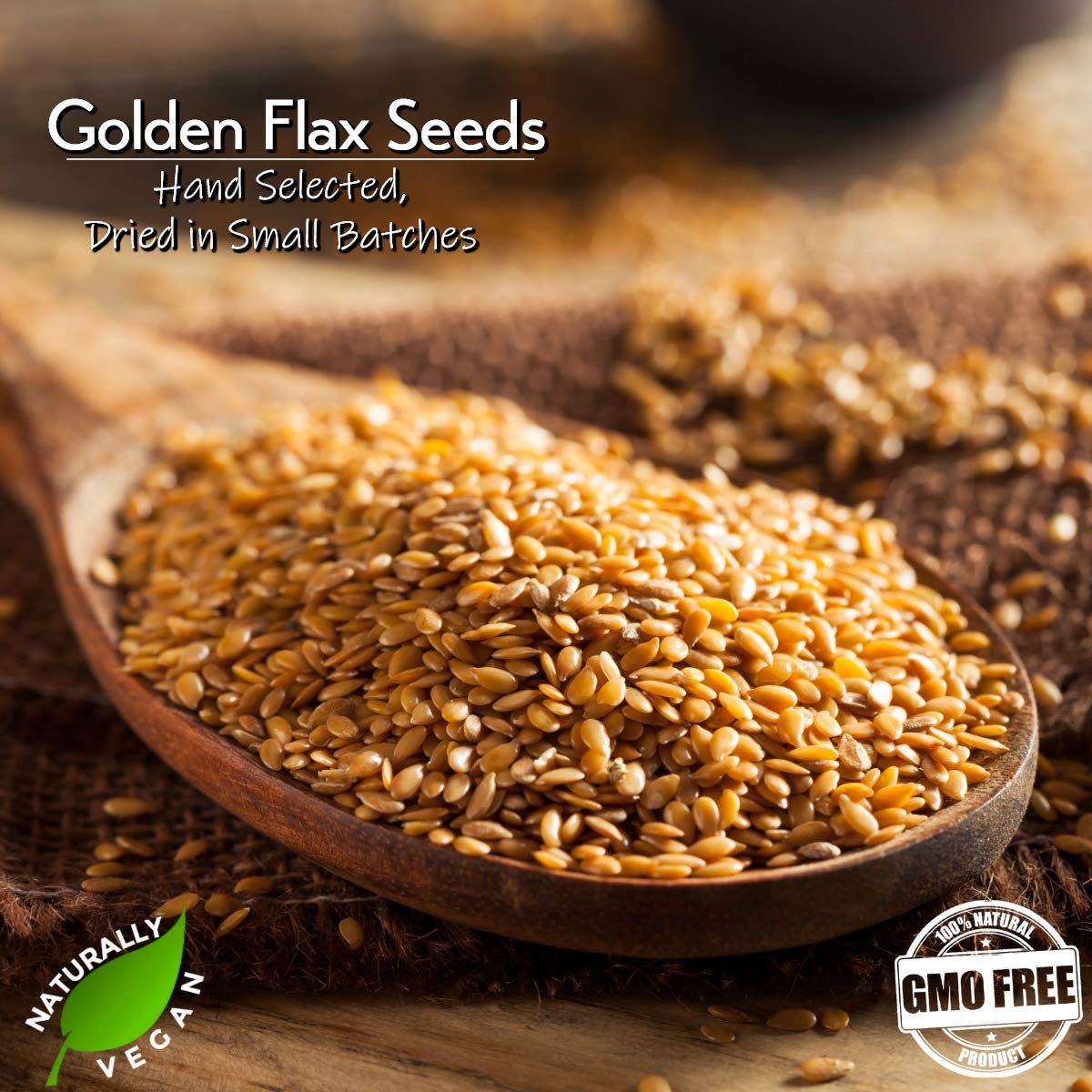Gerbs Raw Golden Flax Seeds 4 lbs. | No Artificial Additives, Non-GMO, Resealable Bag | Naturally Mild & Nutty Crunch | Top 14 Allergen-Free