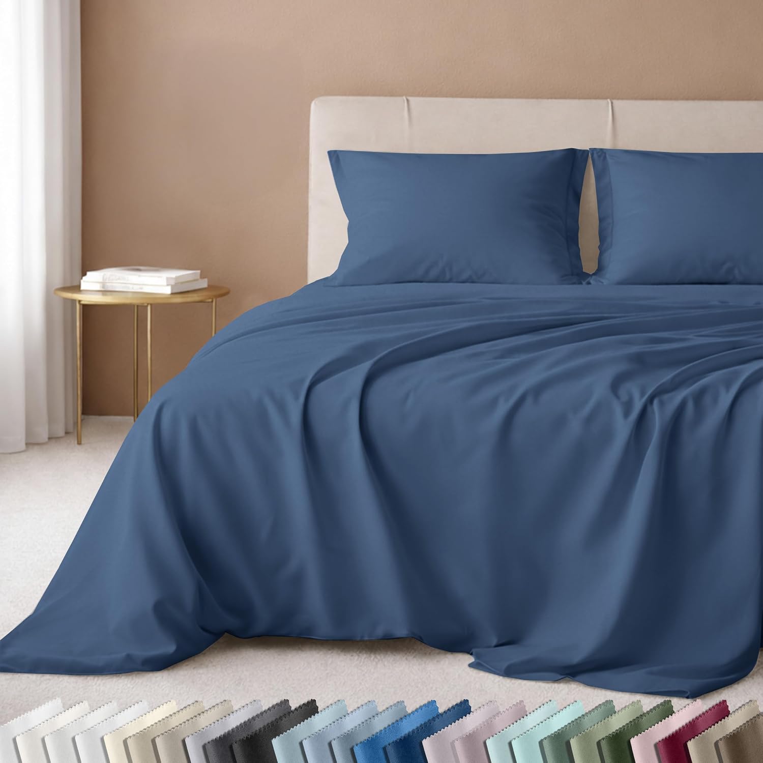 California Design Den Luxury 600 Thread Count Full Size Sheet Sets, Seafoam | 100% Cotton Sateen Backed by Good Housekeeping Seal, Soft & Smooth, 16" Deep Pocket, All-Around Elastic, Durable, Easy Care