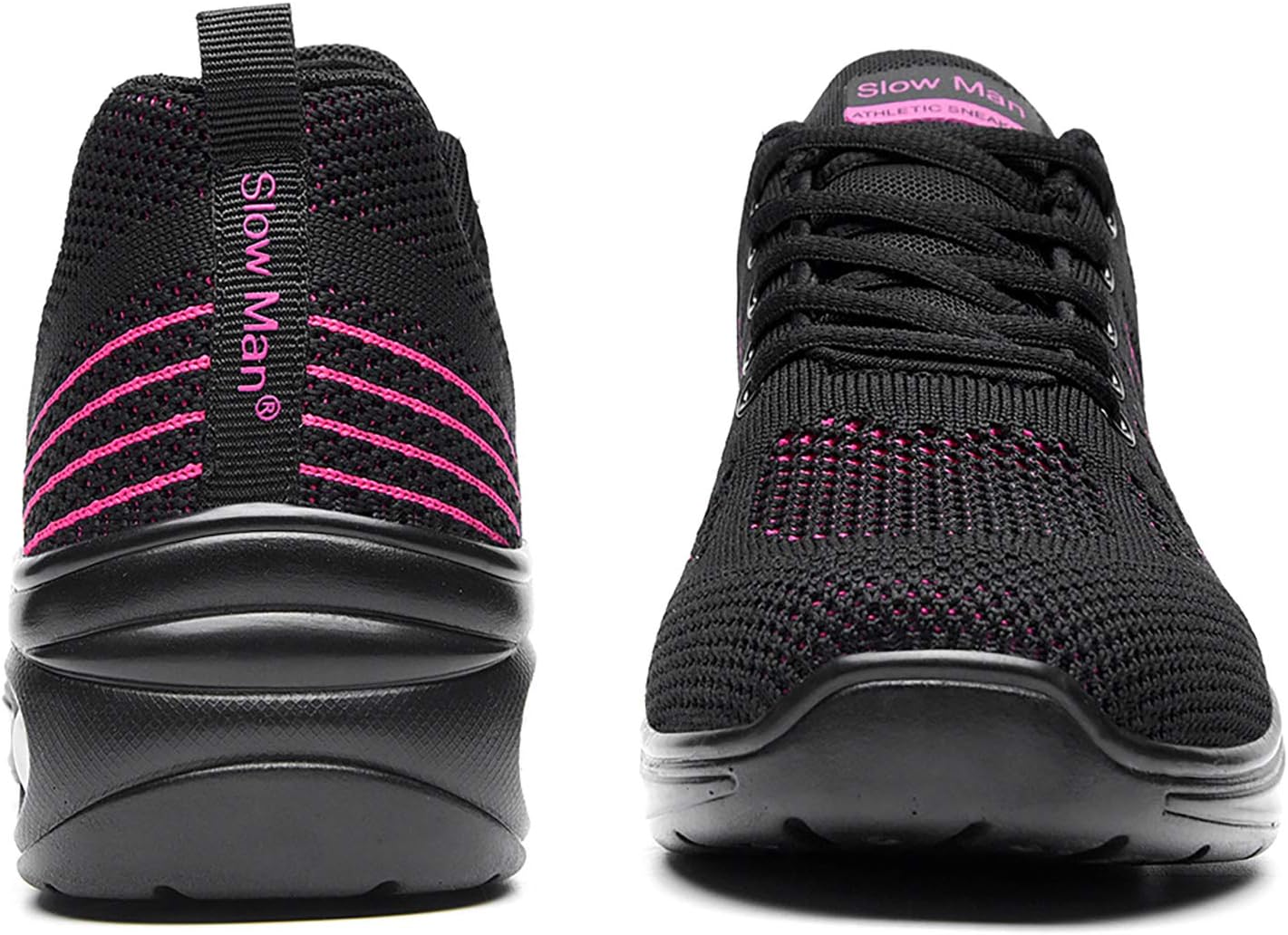 Slow Man Women's Jazz Shoes Lace-up Sneakers - Breathable Air Cushion Lady Split Sole Athletic Walking Dance Shoes Platform