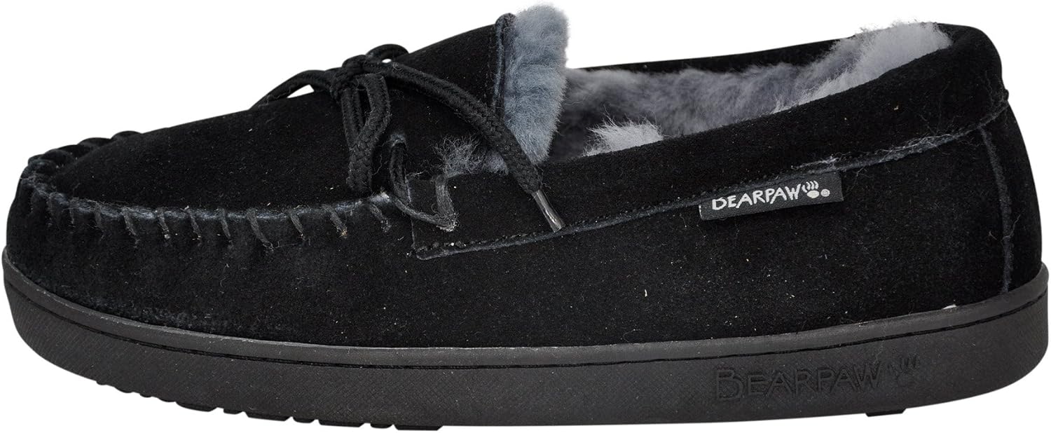 BEARPAW Moc II 2 - Men's Sheepskin Slipper - 1295M | Comfortable & Lightweight Men's Shoe, Medium Fit, Multiple Colors