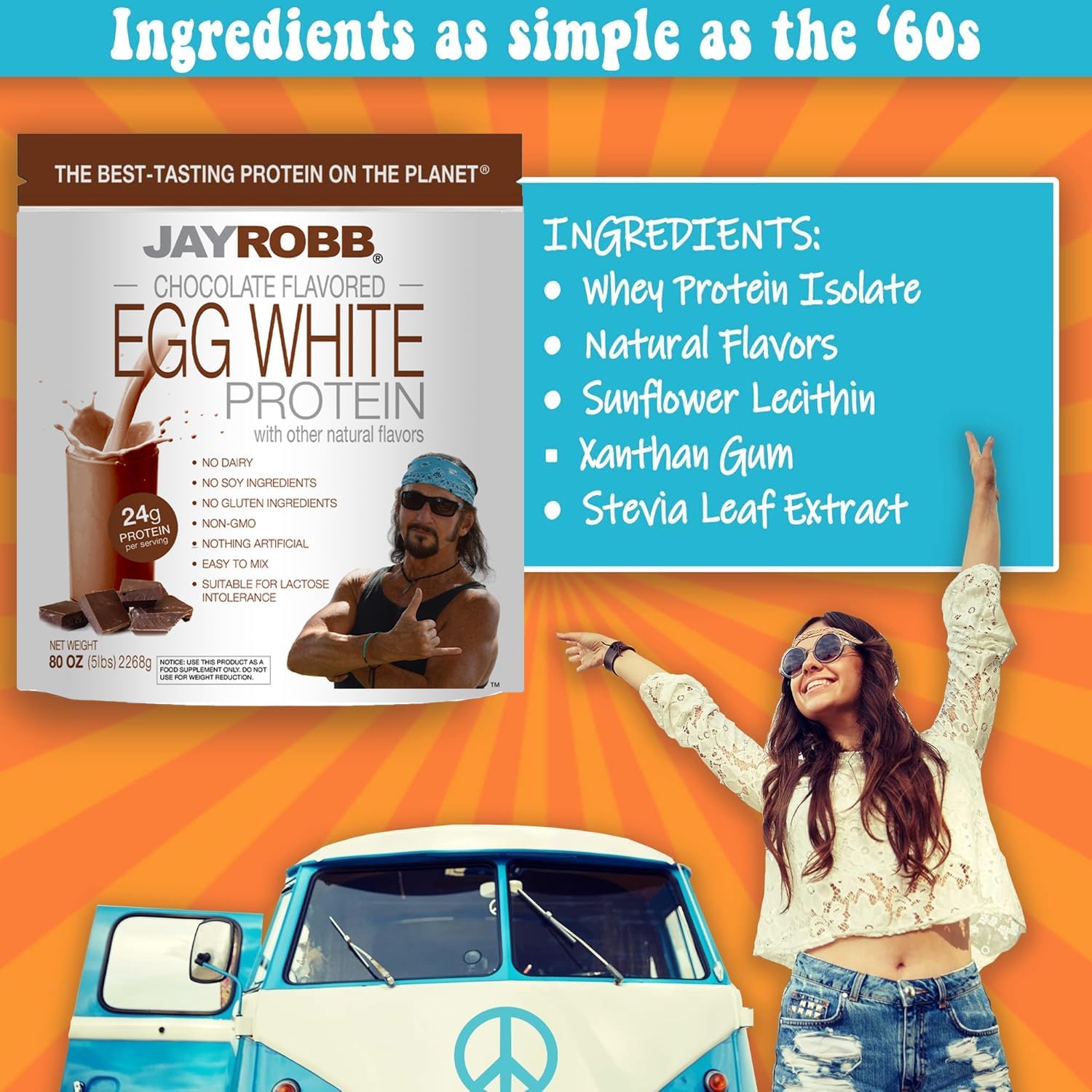 JAYROBB Vanilla Egg White Protein 24 oz, 1.5 Pound Bag