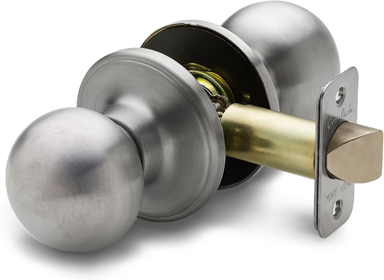 Copper Creek Privacy Interior Door Knob – ANSI Grade-3 Certified, Modern Heavy Duty Handle, Easy Install and Reversible for Bedroom, Bathroom & Closets – Satin Stainless (1 Pack)