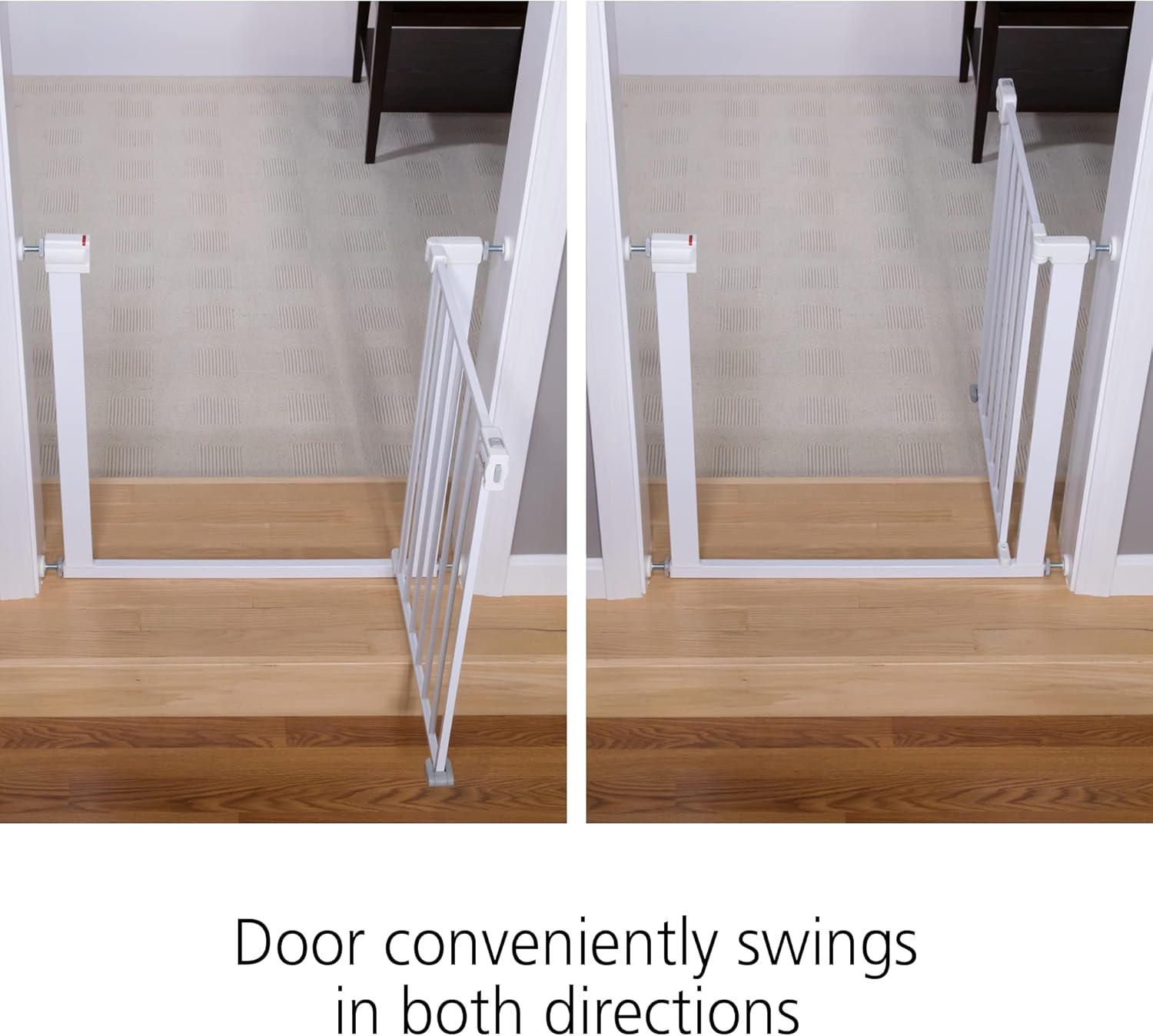 Safety 1st Easy Install Walk Thru Baby Gate for Doorway With Door, Dog Gates, Fits 29"-38", Easy Install 28" Tall, White