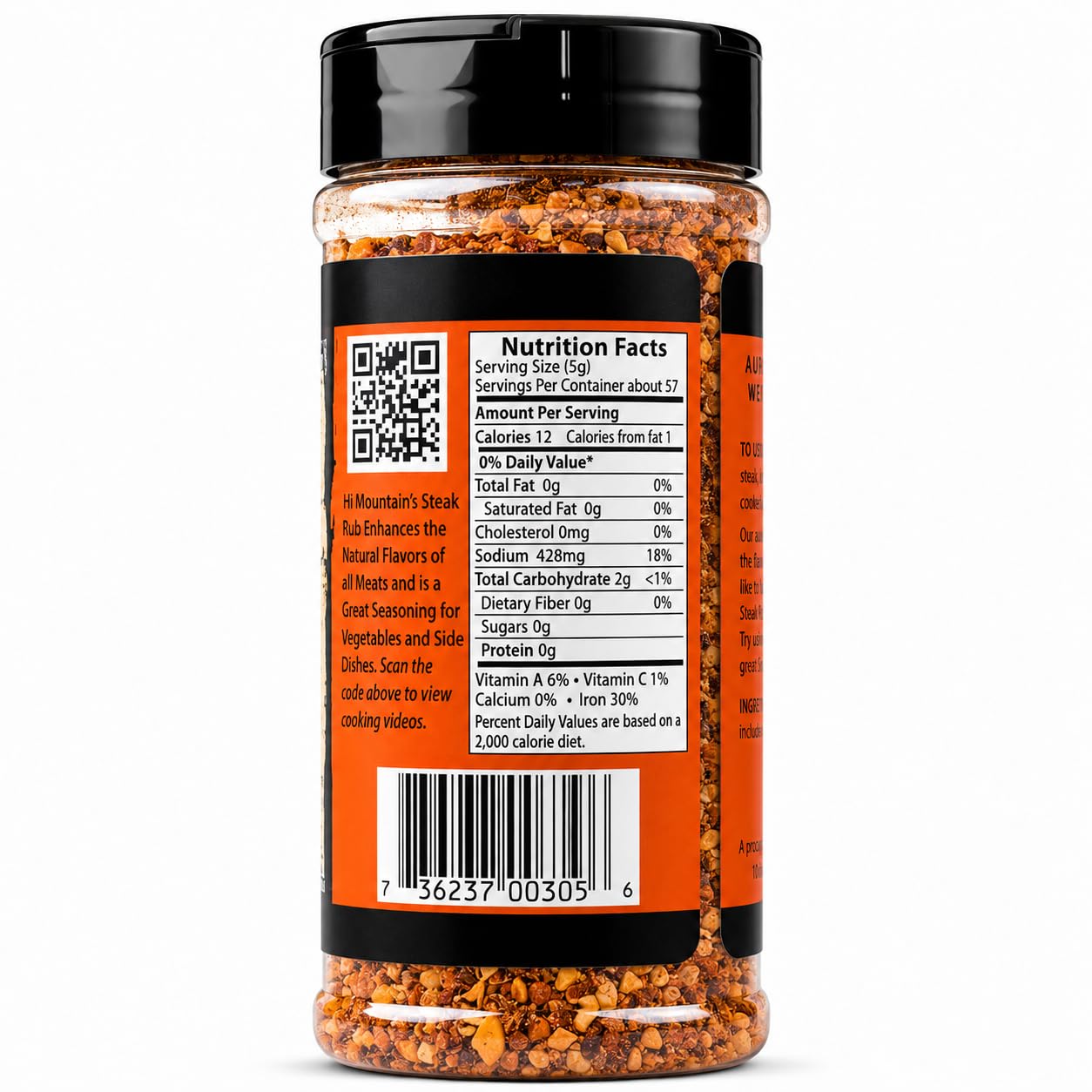 Hi Mountain | GARLIC PEPPER RUB | Meat Seasoning | 11 oz | Garlic pepper seasoning for beef, pork, venison, deer, elk, chicken, burgers, and vegetables
