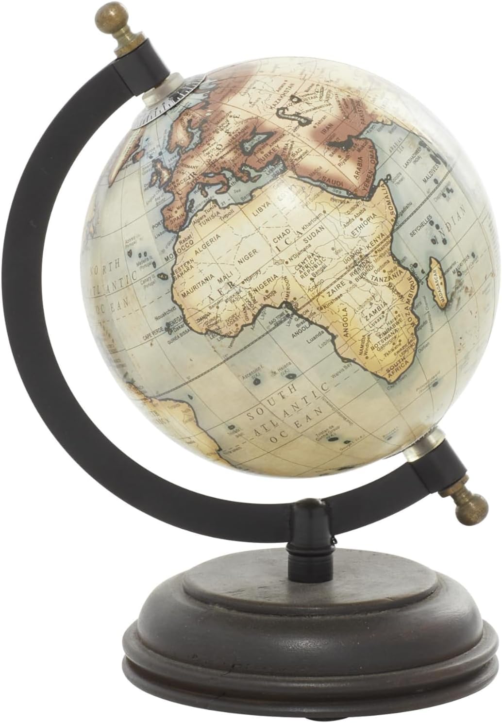 Deco 79 Mango Wood Globe, 6" x 5" x 8", Cream