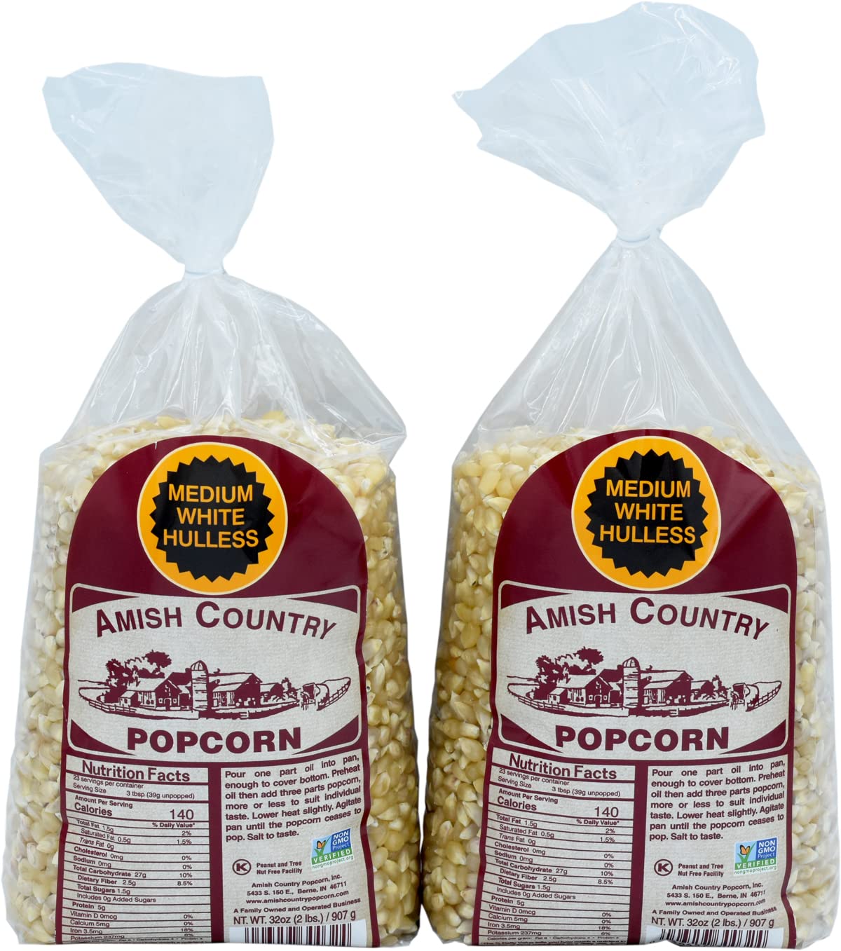 Amish Country Popcorn | 6 lb Bag | Medium White Popcorn Kernels | Old Fashioned, Non-GMO and Gluten Free (Medium White - 6 lb Bag)