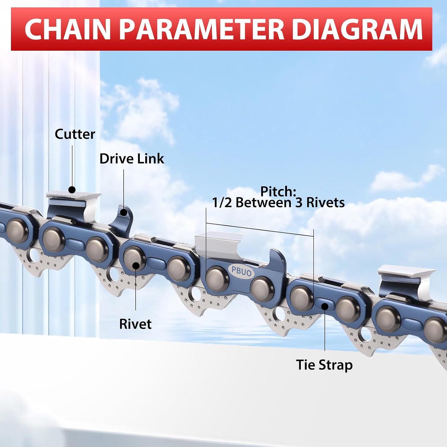 18 Inch Chainsaw Chain Replacement .325" Pitch .063" Gauge 68 Drive Links, Fits Stihl (PRE 2023 .063" Gauge) 025, MS250, MS251, 3005 008 4717-36390050068, Full Chisel, 3 Pack | P-Series