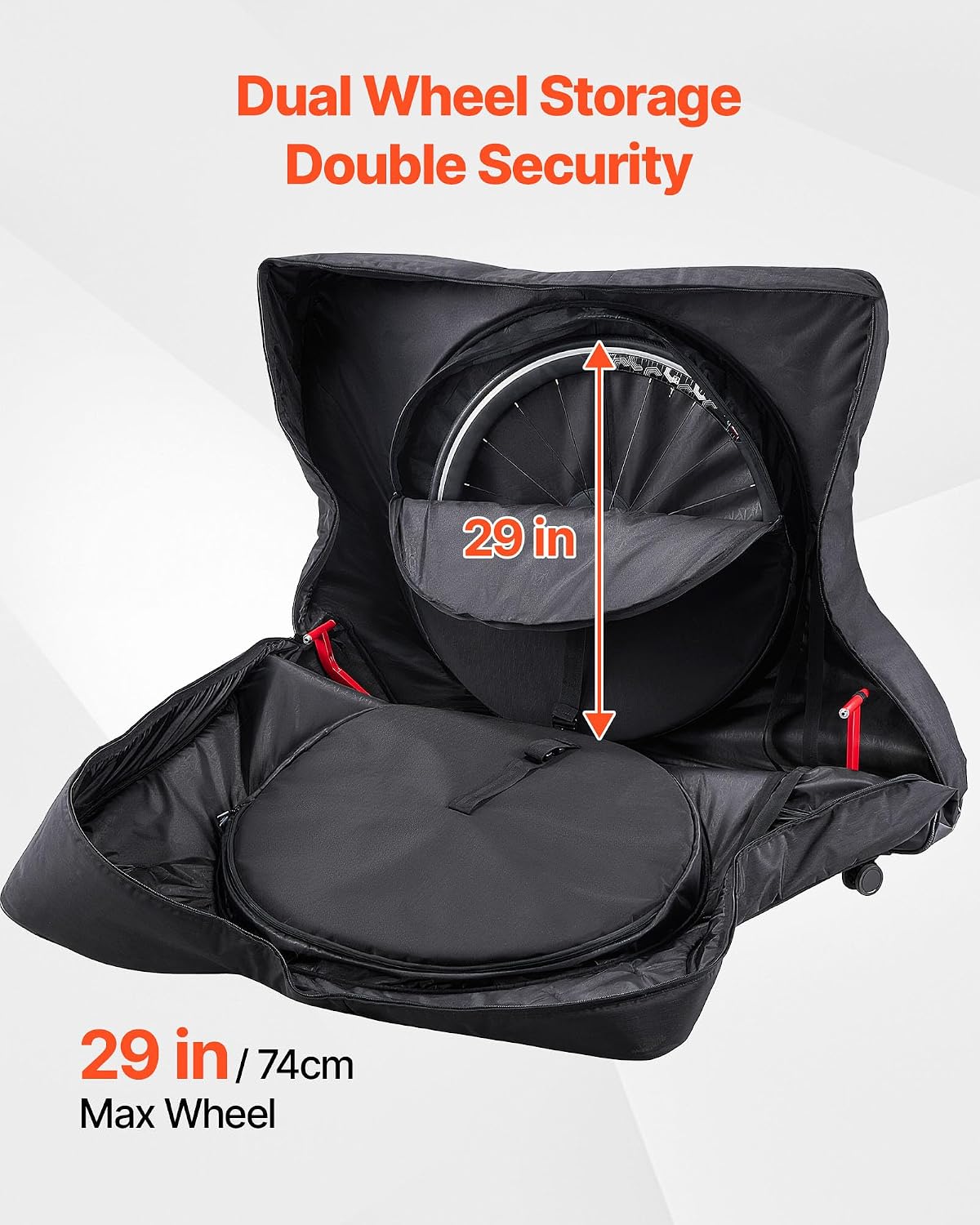 VEVOR Bike Travel Bag, Road Bike Bag Road Bicycle Storage Carry with TSA Lock & Dual Zipper for Air Travel, Outdoor Use, Airplane, Car, Train, Subway Transport