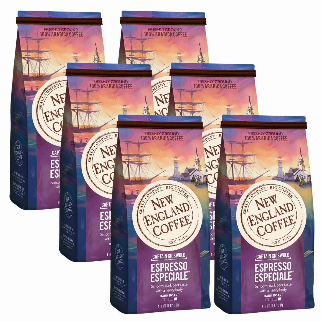New England Coffee French Roast Dark Roast Ground Coffee, 10oz Bag (Pack of 1)