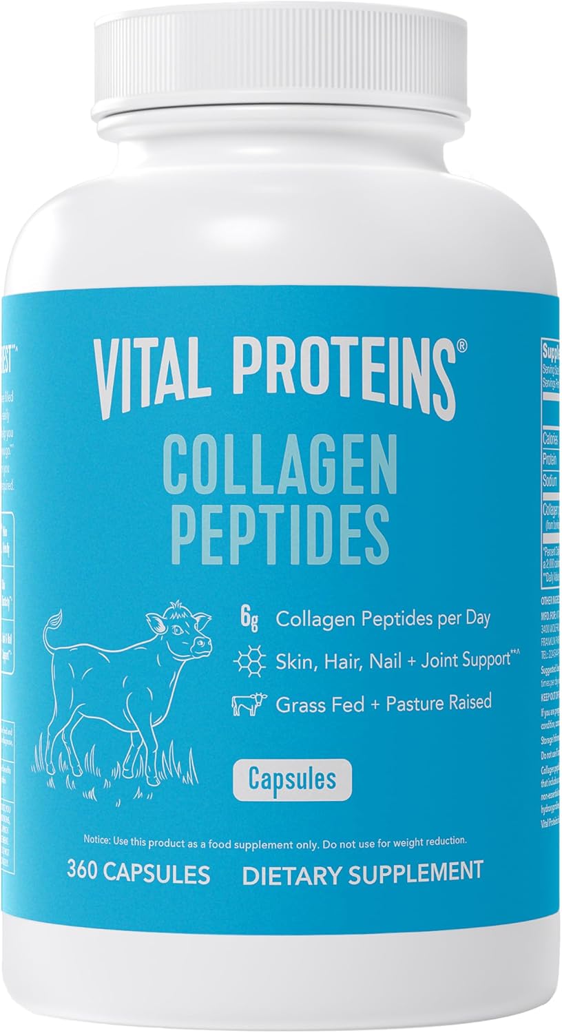 Vital Proteins Collagen Peptides Capsules for Women, Collagen Supplement 360 Capsules | Collagen Peptides Capsules, Supports Hair Skin & Nails