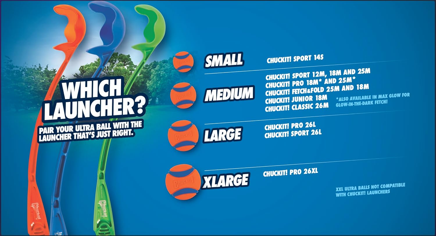 Chuckit! Pro 26L Dog Ball Launcher, 26" Length, Includes Large Ball (3") For Dogs 60-100 Pounds
