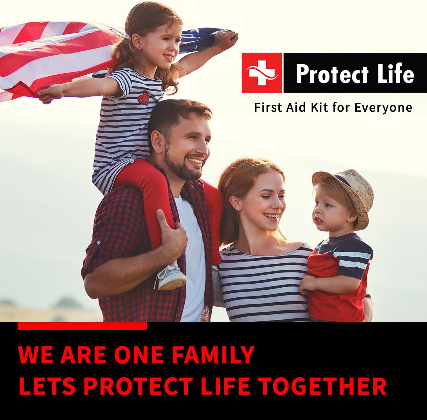 Protect Life Travel First Aid Kit for Car - Small Mini Emergency Kit, 100 Piece Waterproof First Aid Kit for Home, Camping, Boat & Hiking - Includes Emergency Blanket & First Aid Guide