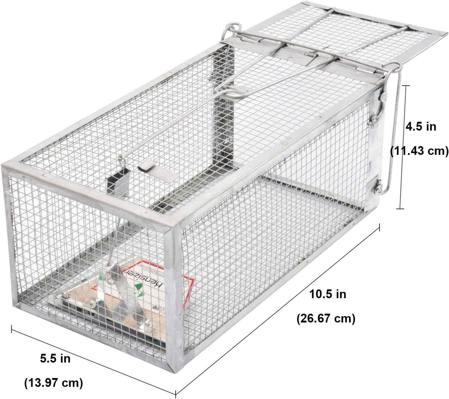 Kensizer Humane Rat Trap, Small Mouse Traps 10.5" L x 5.5" W x 4.5" H | Chipmunk Rodent Trap, Indoor and Outdoor, Mouse Voles Hamsters, Live Cage Catch and Release, 1-Pack