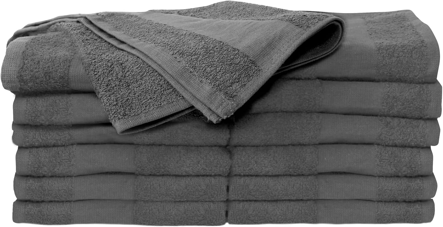ForPro 24ct Bleach Tough Salon Towels, 16Wx27L in, Cool Grey, 100% Cotton | for Salon, Spa & Gym Use, Hand Towels, Bleach-Safe Salon Towels, Absorbent Spa Towels, Barber Towels, Salon & Spa Essentials