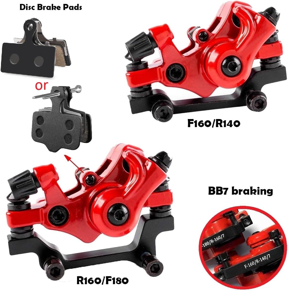 Bike Disc Brake Kit With Front and Rear Caliper、160mm Bike Rotor