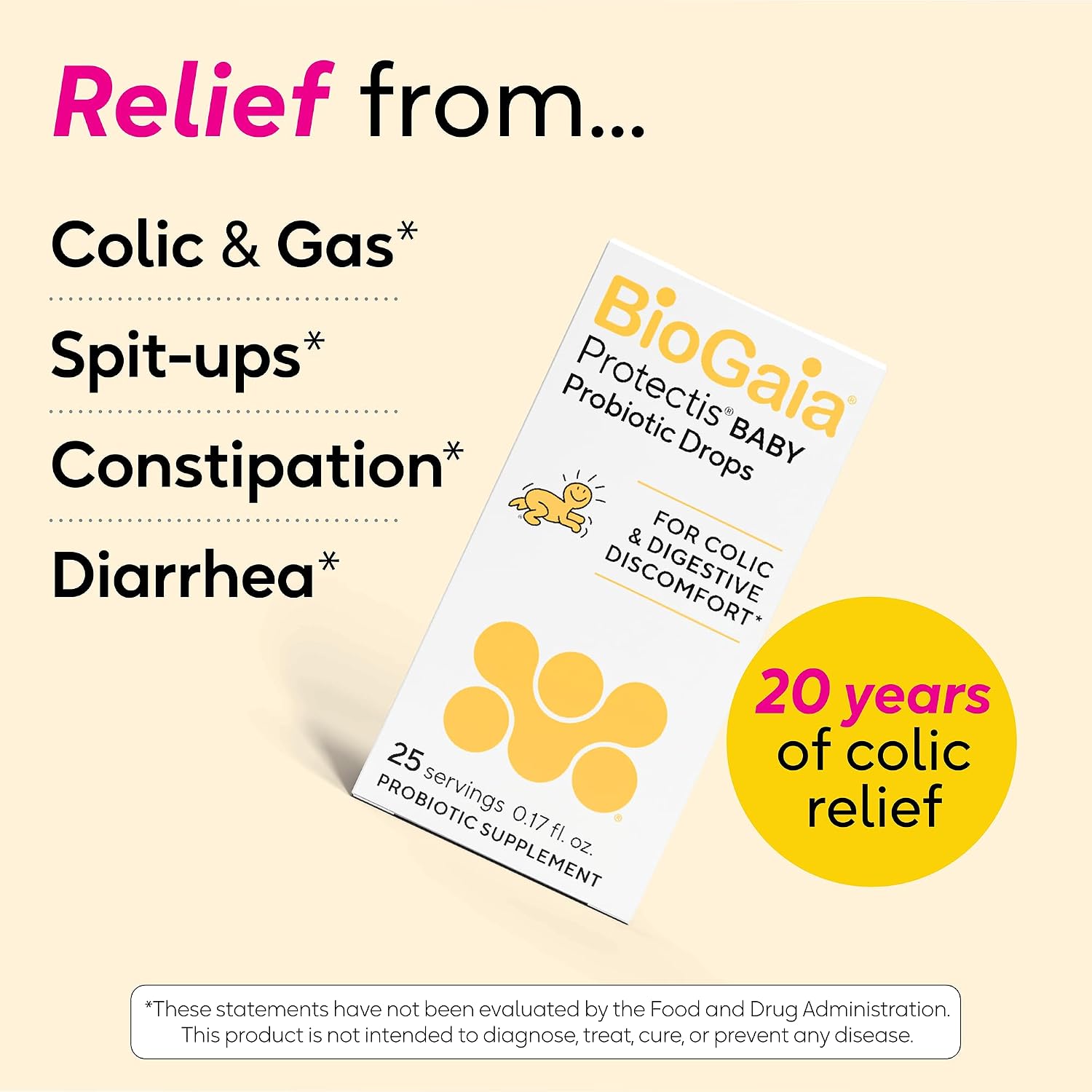 BioGaia Baby Probiotic Drops | Colic & Gas Relief | Safe for Newborns | Pediatrician-recommended | Ease Crying, Fussing, Colic, Gas