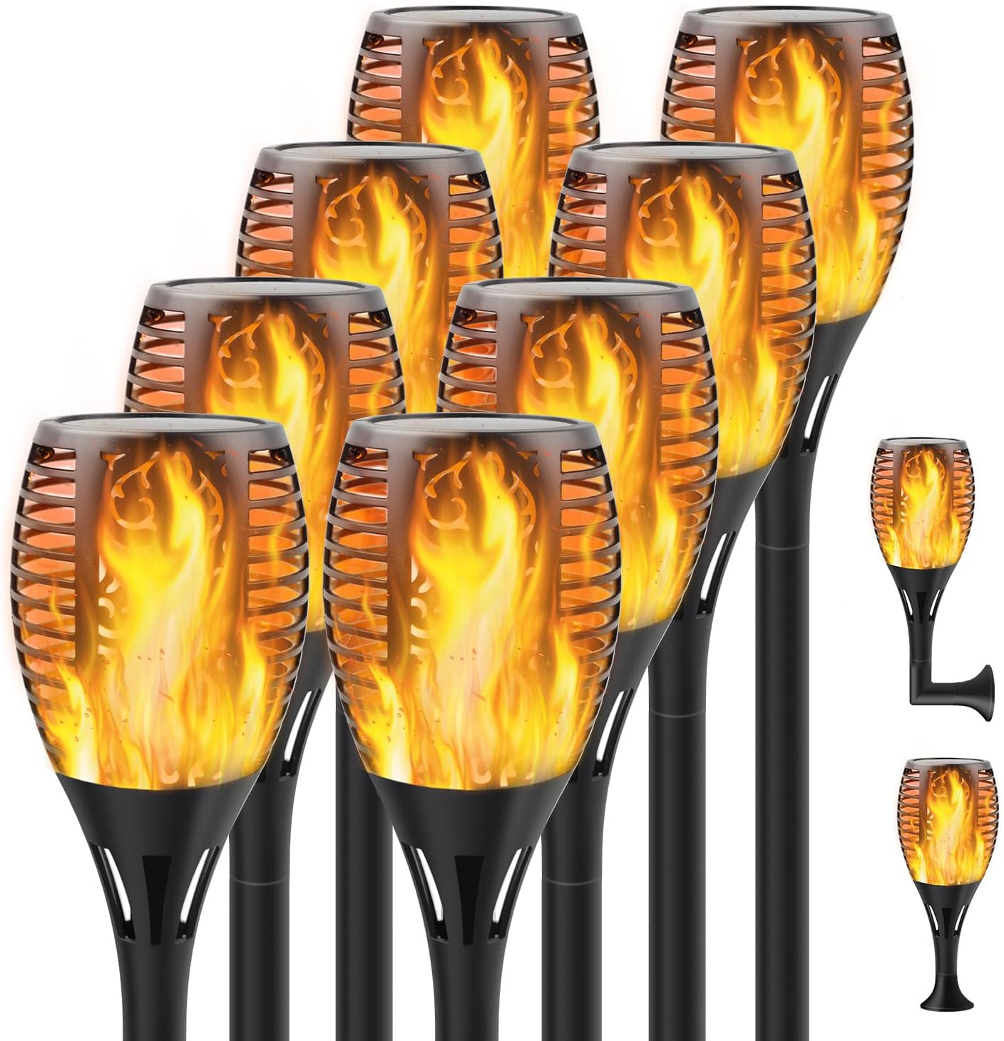 8Pack Flickering Solar Lights Outdoor Dancing Flame 3 Installation