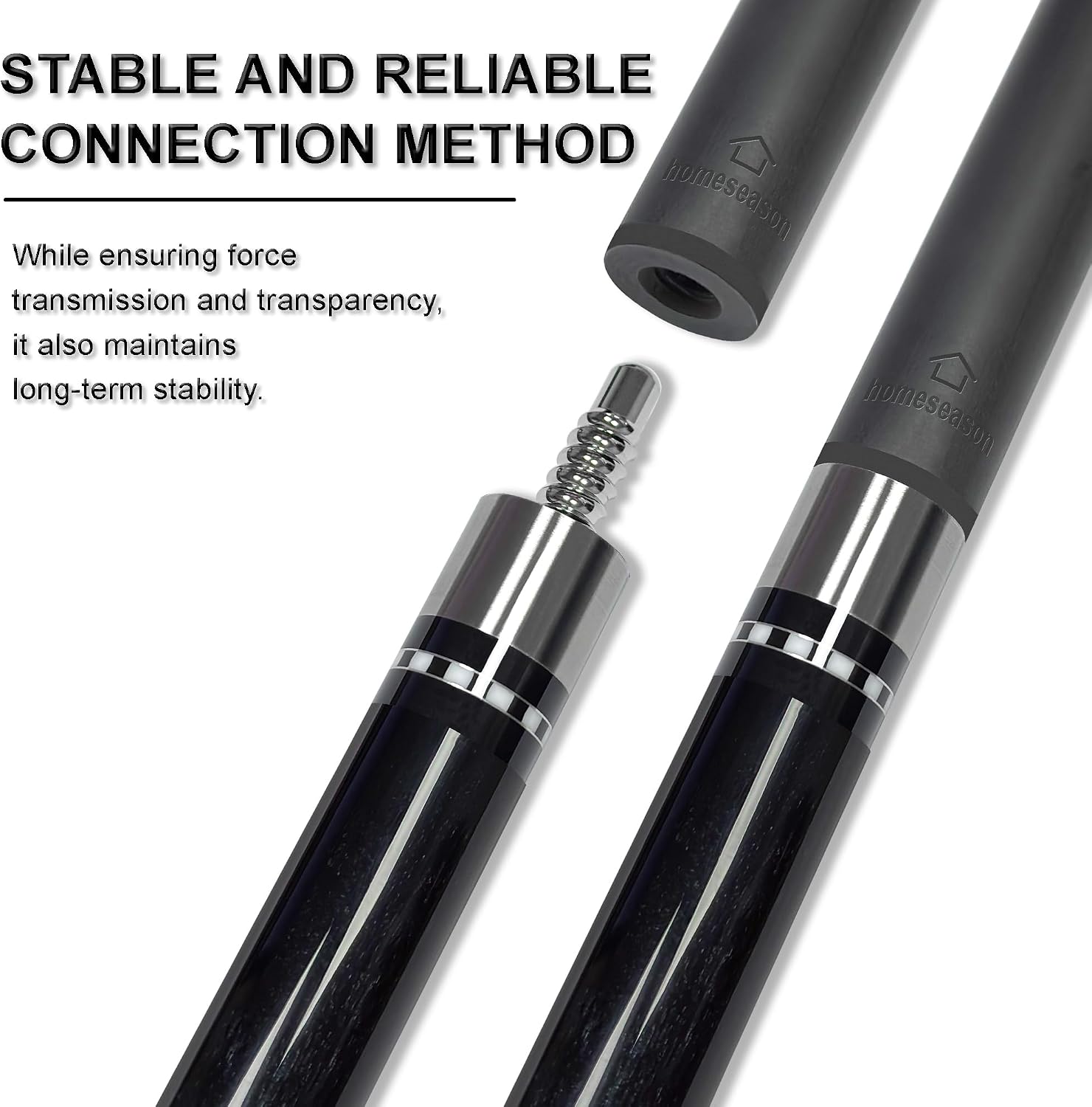 HomeSeason 58inch Carbon Fiber Pool Cue Stick with Screw-in Extension and Leather Case, 18oz Low Deflection Professional Cue Stick for Billiards, 13mm Tip